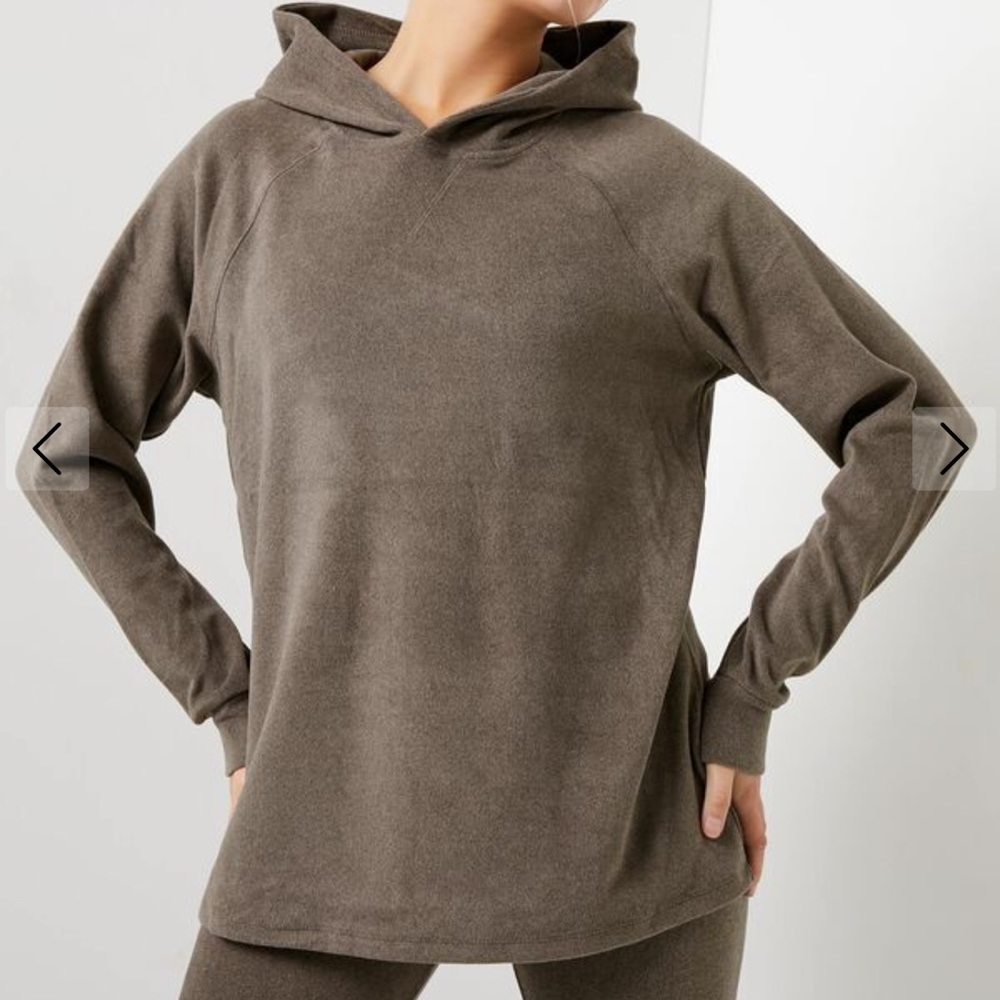 Polar Fleece Longline Hoodie Brown Ardene